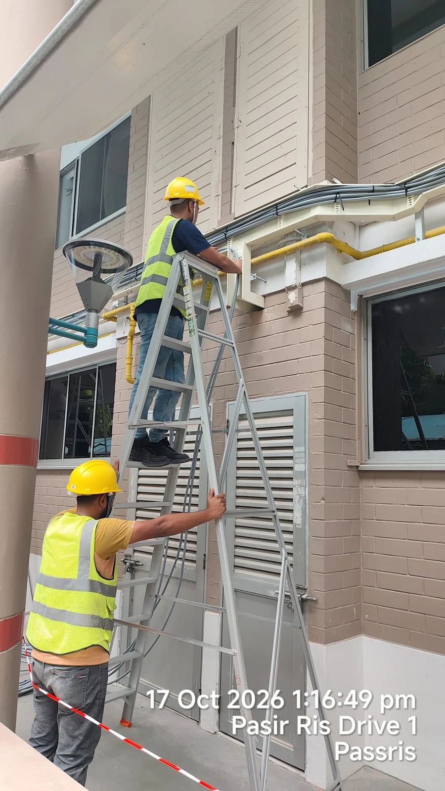 Electrical installation team at Pasir Ris site photograph 1