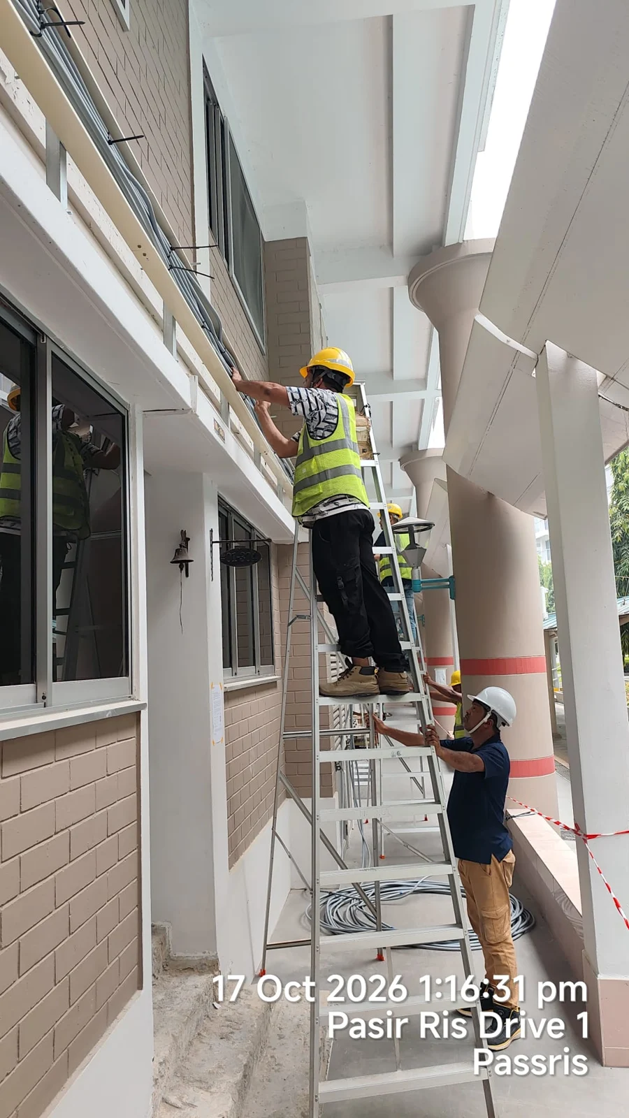 Electrical installation team at Pasir Ris site photograph 2