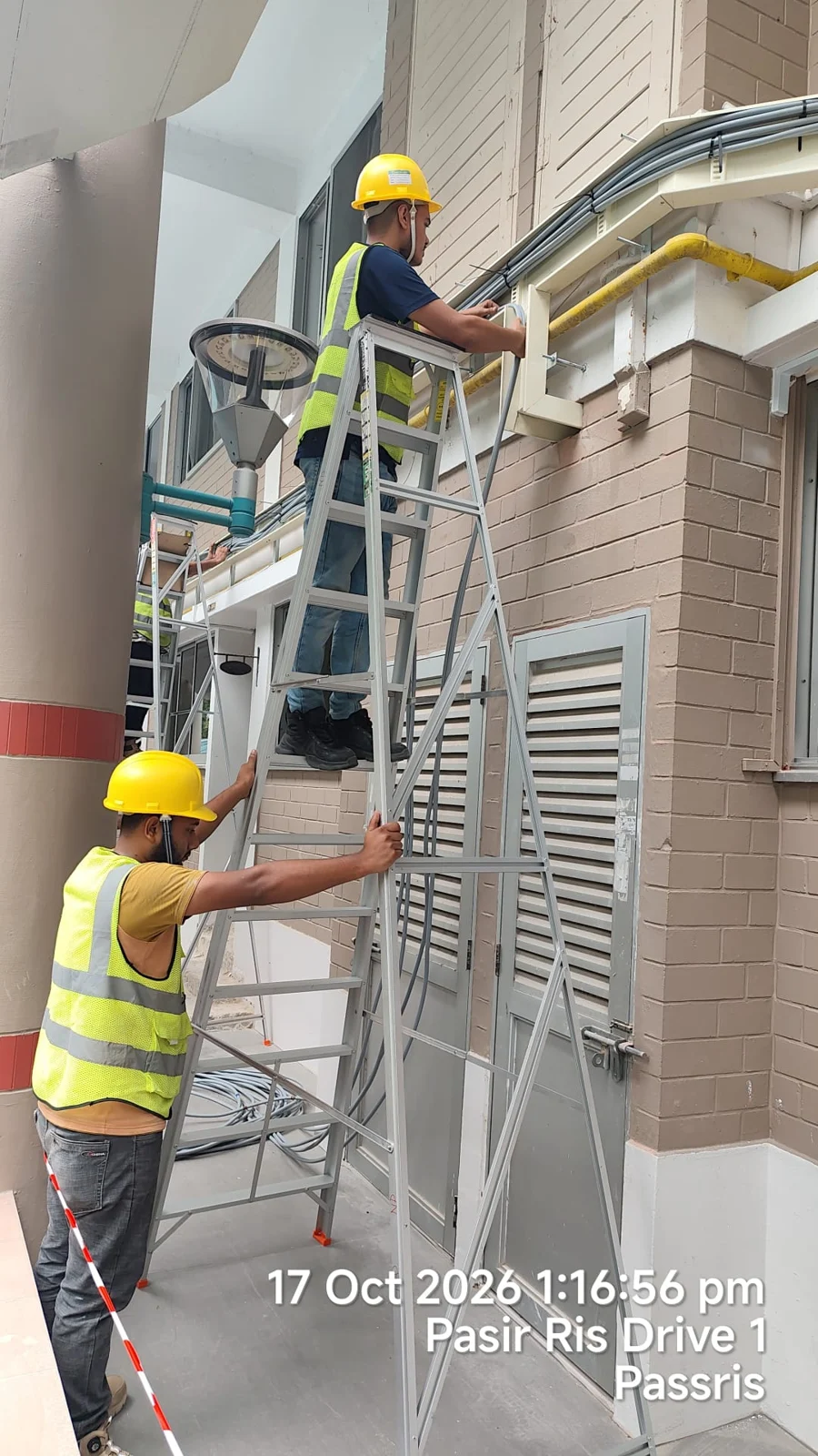 Electrical installation team at Pasir Ris site photograph 4