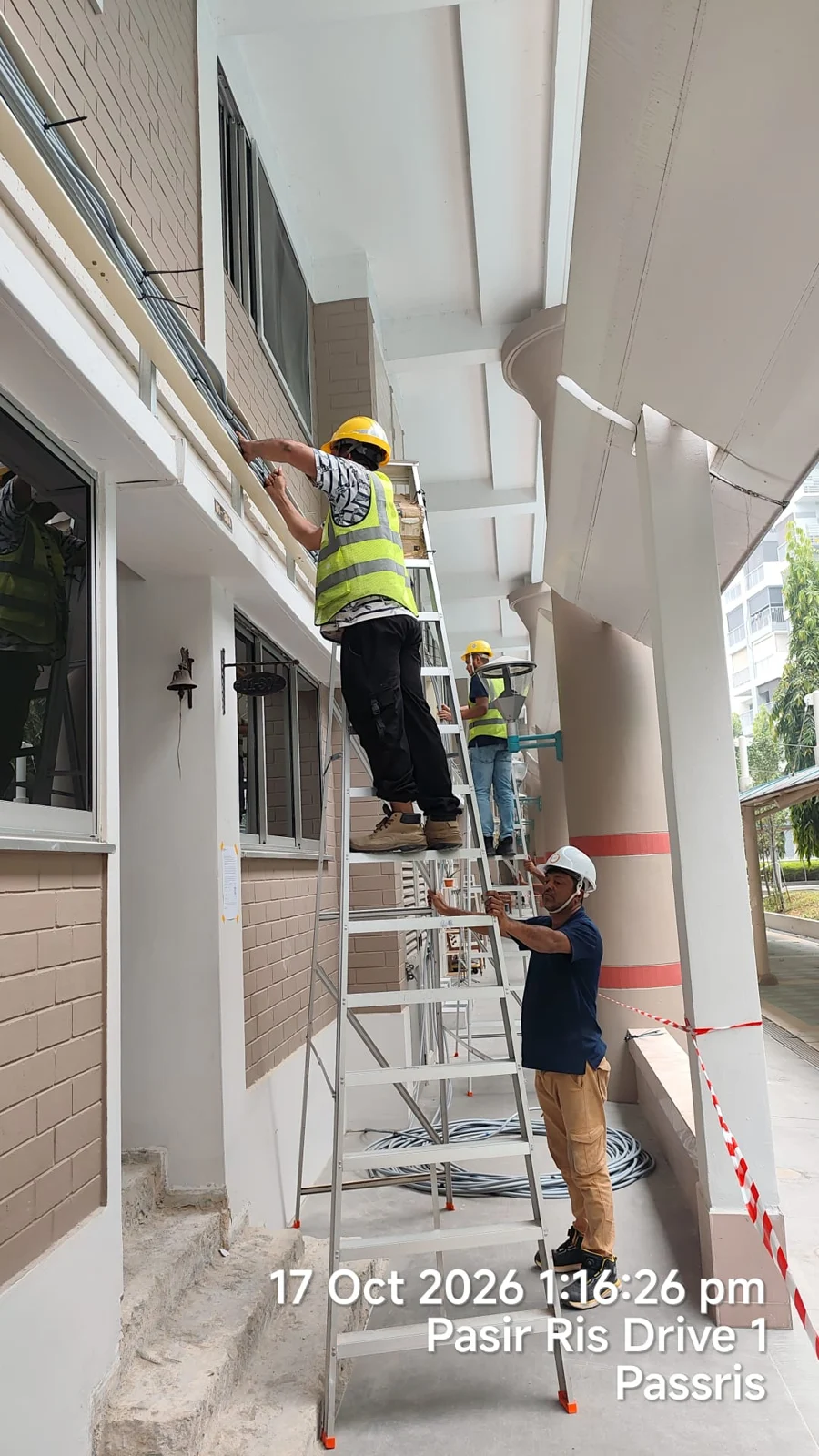 Electrical installation team at Pasir Ris site photograph 5