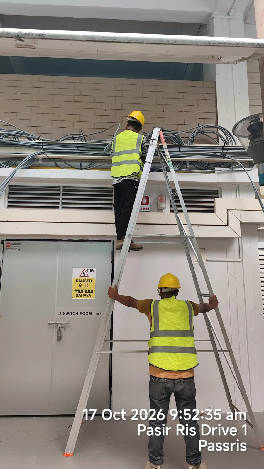Electrical installation team at Pasir Ris site photograph 6