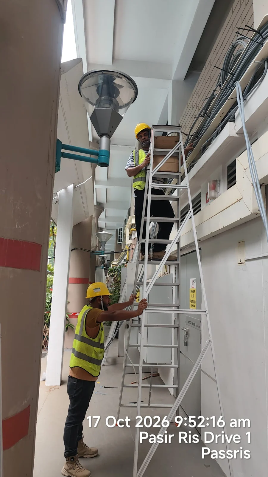 Electrical installation team at Pasir Ris site photograph 7