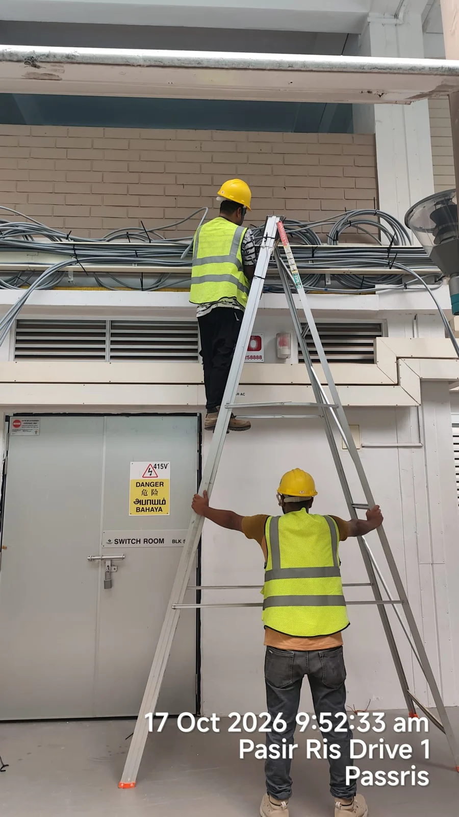 Electrical installation team at Pasir Ris site photograph 8