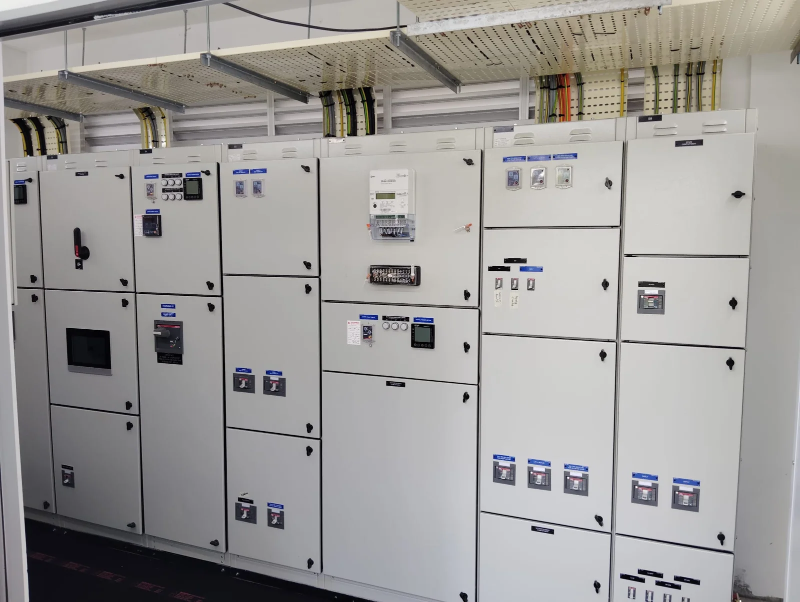 Electrical distribution panels at a project site